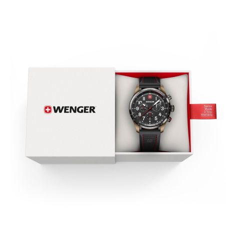 Montre homme chronographe quartz wenger terragraph silicone noir 01.0543.113 – montres suisses