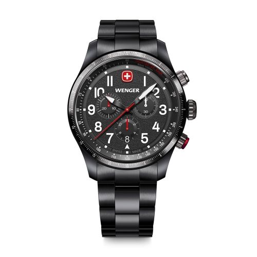 Montre Homme Chronographe Quartz WENGER Terragraph Acier Noir 01.0543.117