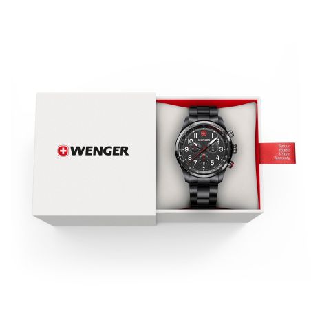 Montre homme chronographe quartz wenger terragraph acier noir 01.0543.117 – montres suisses