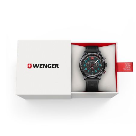 Montre homme chronographe quartz wenger terragraph silicone noir 01.0543.116 – montres suisses