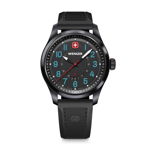 Montre Homme Quartz WENGER Terragraph Cuir Noir 01.0541.127