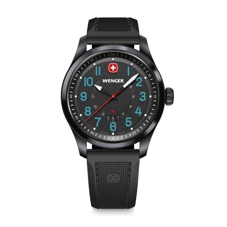 Montre homme quartz wenger terragraph cuir noir 01.0541.127 – montres suisses
