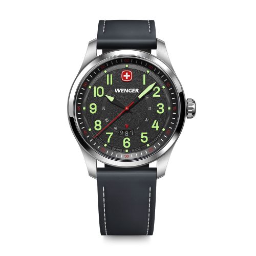Montre Homme Quartz WENGER Terragraph Cuir Noir 01.0541.121