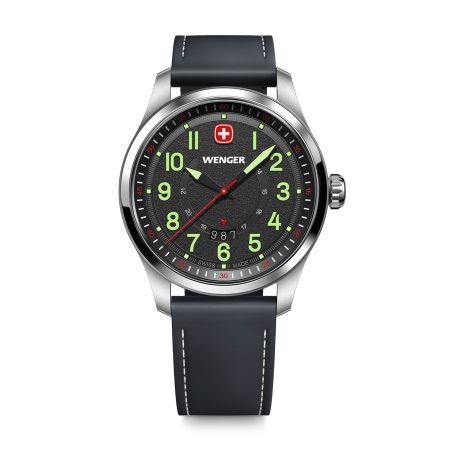 Montre homme quartz wenger terragraph cuir noir 01.0541.121 – montres suisses