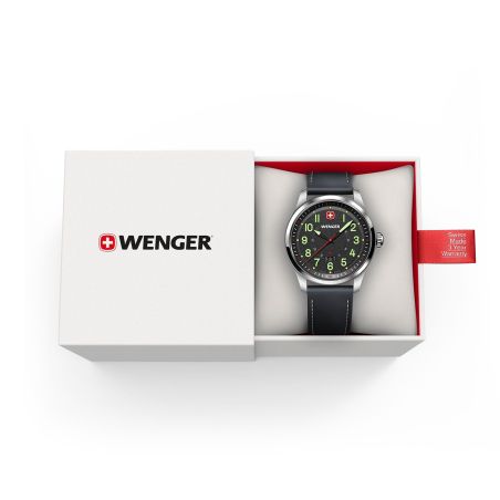 Montre homme quartz wenger terragraph cuir noir 01.0541.121 – montres suisses