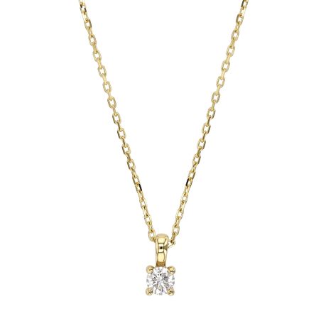 Collier femme solitaire edora or 9 carats jaune et diamant de synthèse 0,10 ct edocol/454.10.j.5.9 – colliers diamant de synthèse