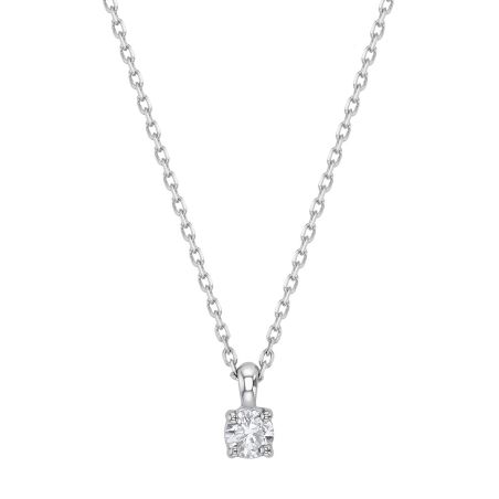 Collier femme solitaire edora or 9 carats blanc et diamant de synthèse 0,20 ct edocol/456.20.g.5.9 – colliers diamant de synthèse