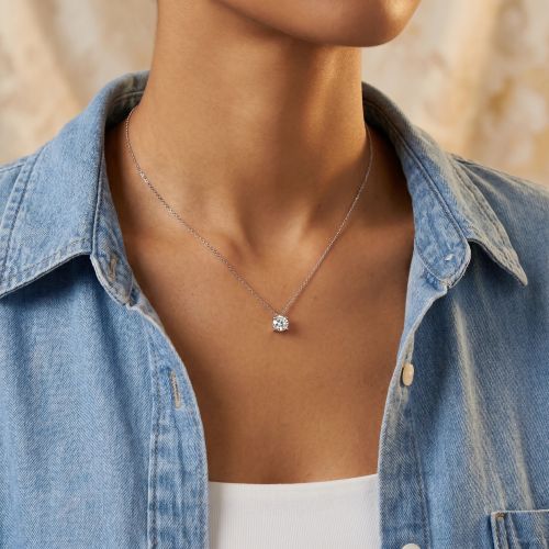 Collier Femme EDORA OR 9 Carats jaune et Diamants de Synthèse 0,25 ct EDOCOL/526.25.J.5.9