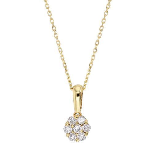 Collier Femme EDORA OR 9 Carats jaune et Diamants de Synthèse 0,25 ct EDOCOL/152.07.J.5.9