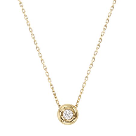Collier femme solitaire edora or 9 carats jaune et diamant de synthèse 0,07 ct edocol/152.07.j.5.9 – colliers diamant de synthèse