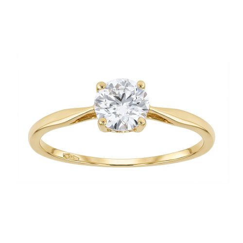Bague Femme Solitaire EDORA OR 9 Carats Jaune et Diamant de Synthèse 0,75ct EDOB2/915.75.J.5.9