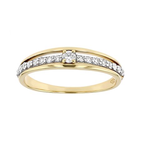 Bague femme solitaire accompagné edora or 9 carats jaune et diamants de synthèse 0,27ct edob2/1206.27.jg.5.9 – bagues diamant de synthèse