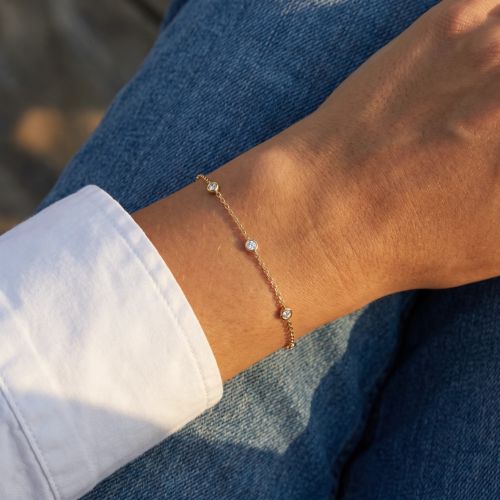 Bracelet Femme EDORA OR 9 Caratss Jaune et Diamant 0,28 ct EDOBR/562.28.J.5.9