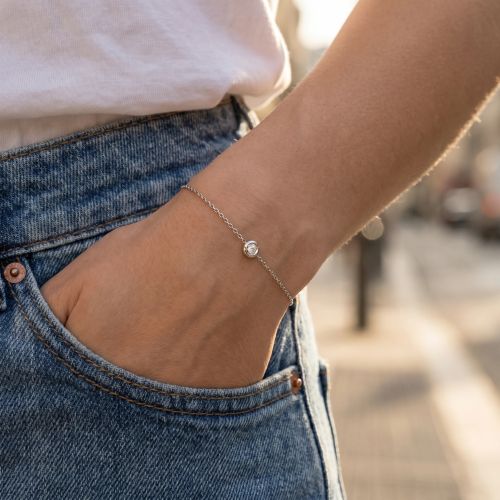 Bracelet Femme EDORA OR 9 Caratss Blanc et Diamant 0,05ct EDOBR/151.05.G.5.9