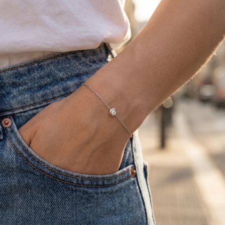Bracelet Femme EDORA OR 9 Caratss Blanc et Diamant 0,05ct EDOBR/151.05.G.5.9