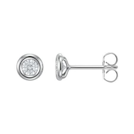 Boucles d'oreilles femme puces edora or 9 carats blanc et diamants 0,24 ct edobo/004.12.g.5.9 – boucles d'oreilles diamant de synthèse