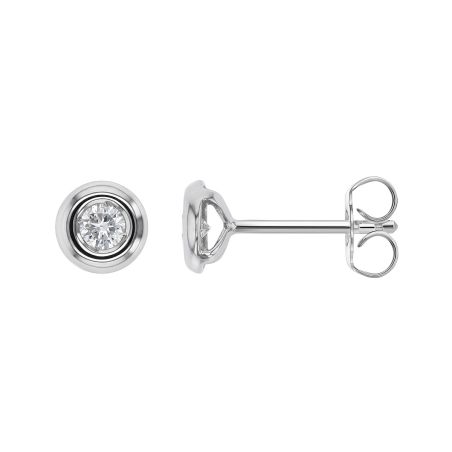 Boucles d'oreilles femme puces edora or 9 carats blanc et diamants 0,16 ct edobo/003.08.g.5.9 – boucles d'oreilles diamant de synthèse