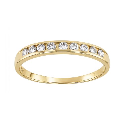 Bague Femme Alliance EDORA OR 9 Caratss Jaune et diamants 0,27 ct EDOB6/004.03.J.5.9
