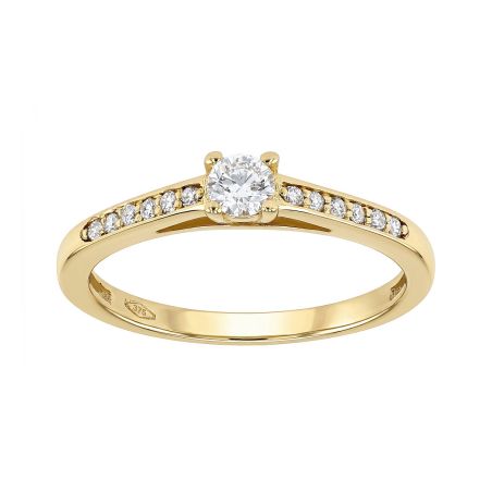 Bague femme solitaire accompagné edora or 9 caratss jaune et diamant 0,35 ct edob2/468.30.j.5.9 – bagues diamant de synthèse