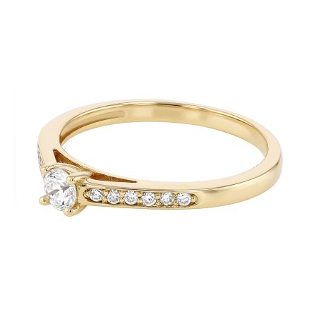 Bague femme solitaire accompagné edora or 9 caratss jaune et diamant 0,35 ct edob2/468.30.j.5.9 – bagues diamant de synthèse