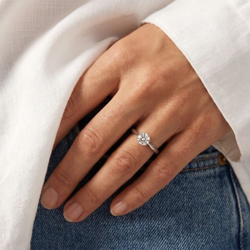 Bague Femme Solitaire EDORA OR 9 Caratss Jaune et Diamant De Synthèse 0,25 ct EDOB2/085.25.J.5.9