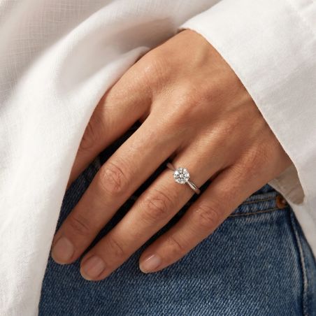 Bague Femme Solitaire EDORA OR 9 Caratss Jaune et Diamant De Synthèse 0,25 ct EDOB2/085.25.J.5.9