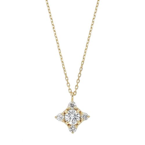 Collier Femme Étoile EDORA OR 9 Carats jaune et Diamants de Synthèse 0,43 ct EDOCOL/370.43.J.5.9