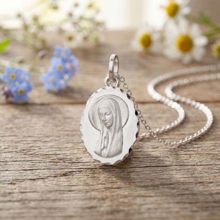 Pendentif mixte vierge edora or 750/1000 blanc edo20720g – médailles