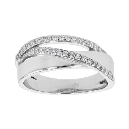 Bague femme entrelacée edora argent 925/1000 et oxydes edo70100795 – bagues femme