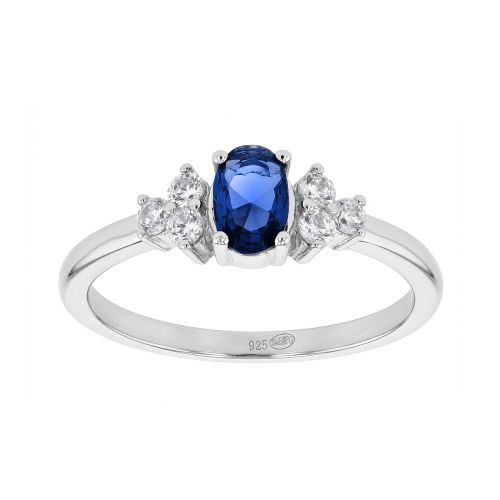Bague Femme EDORA ARGENT et Pierre de Synthèse Bleue EDO70100806