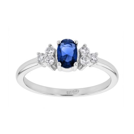 Bague femme edora argent et pierre de synthèse bleue edo70100806 – bagues femme