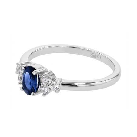 Bague femme edora argent et pierre de synthèse bleue edo70100806 – bagues femme
