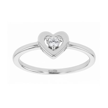 Bague femme solitaire cœur edora argent 925/1000 et oxyde edo70100837 – accueil