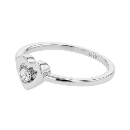 Bague femme solitaire cœur edora argent 925/1000 et oxyde edo70100837 – accueil