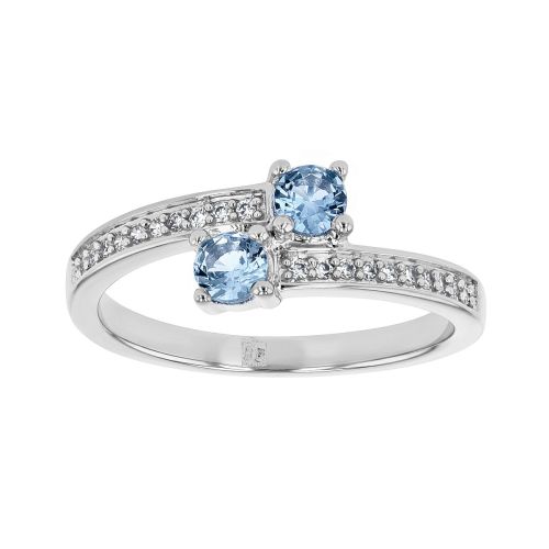 Bague Femme Toi et Moi EDORA Argent et Spinelles Bleues EDO70100868