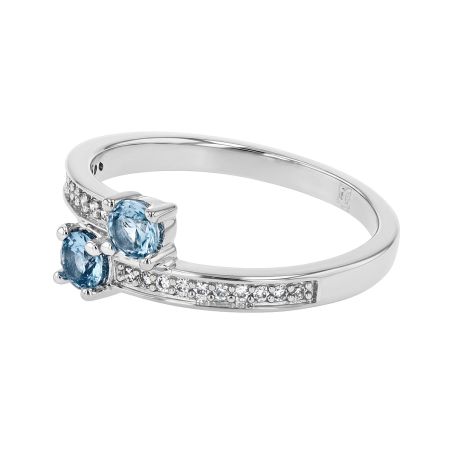 Bague femme toi et moi edora argent et spinelles bleues edo70100868 – bagues femme
