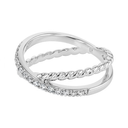 Bague femme croisée edora argent et oxydes edo70100933 – bagues femme