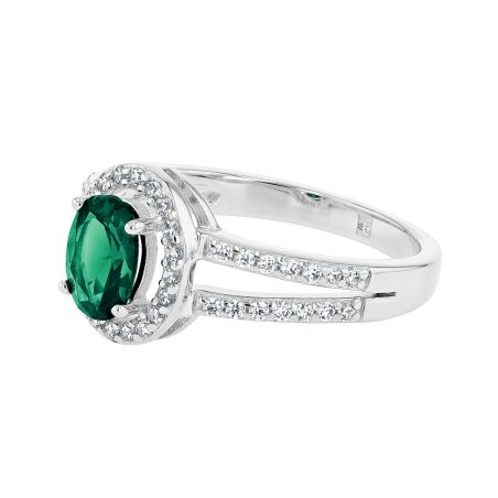 Bague femme entourage edora argent et oxyde verte edo70100943 – bagues femme