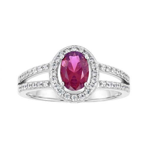 Bague Femme Entourage EDORA Argent et Oxyde Rouge EDO70100944