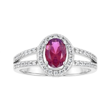 Bague femme entourage edora argent et oxyde rouge edo70100944 – bagues femme