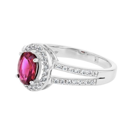 Bague femme entourage edora argent et oxyde rouge edo70100944 – bagues femme