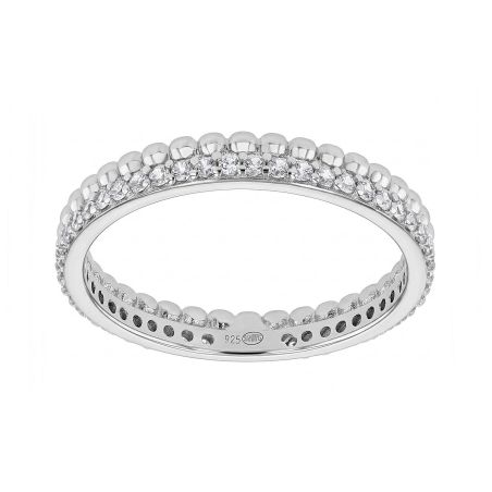 Bague femme alliance perlée edora argent et oxydes edo70100945 – bagues de mariage