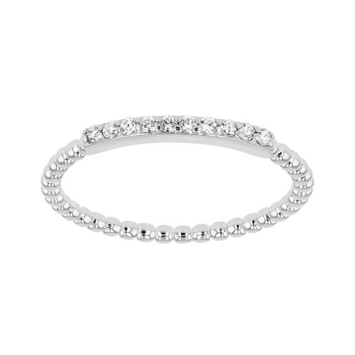 Bague Femme Alliance Perlée EDORA Argent et oxydes EDO70100946