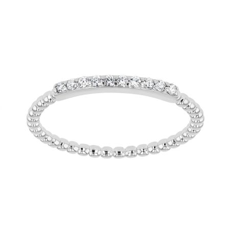 Bague femme alliance perlée edora argent et oxydes edo70100946 – bagues de mariage