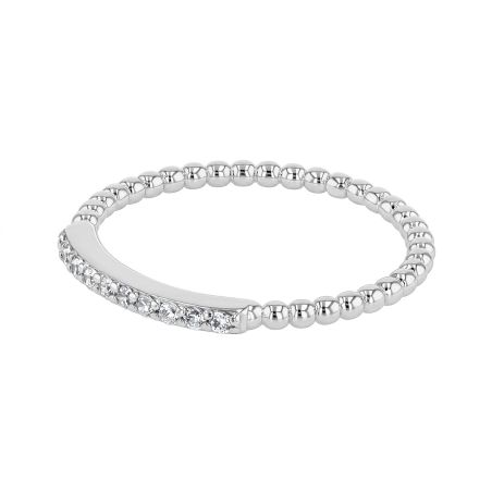 Bague femme alliance perlée edora argent et oxydes edo70100946 – bagues de mariage