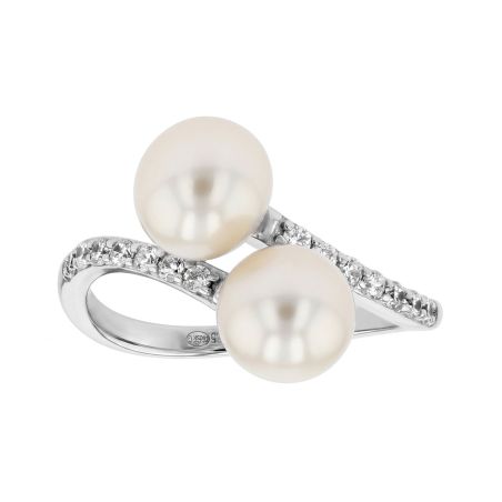 Bague femme edora argent, perles d'eau douce et oxydes de zirconium edo70100876 – bagues argent femme