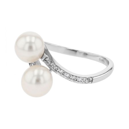 Bague femme edora argent, perles d'eau douce et oxydes de zirconium edo70100876 – bagues argent femme