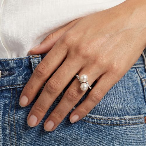 Bague Femme EDORA Argent, Perles d'eau douce et Oxydes de Zirconium EDO70100876