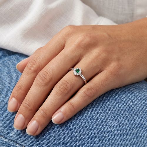 Bague Femme Fleur EDORA Argent et Oxydes de Zirconium EDO70100866