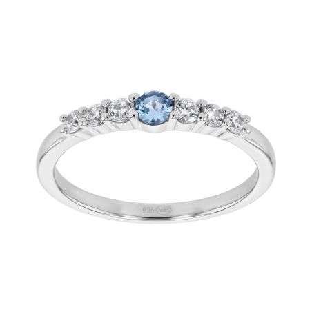 Bague femme solitaire accompagné edora argent et oxydes de zirconium edo70100869 – bagues argent femme